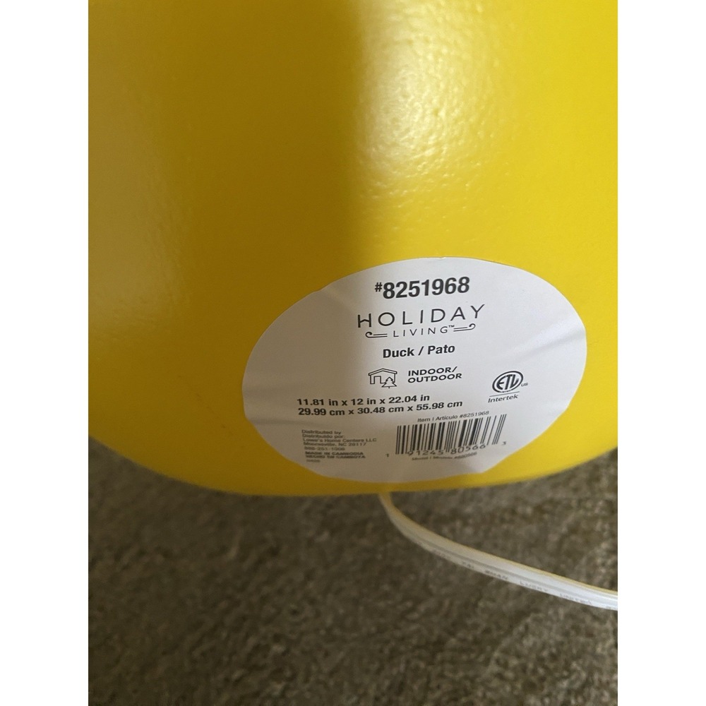 Lowes 2026 Christmas Rubber Duck Blow Mold Holiday Living w/ Santa Hat Lights Up - Picture 4 of 4
